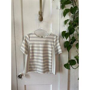 Melloday women’s size small black and white striped blouse